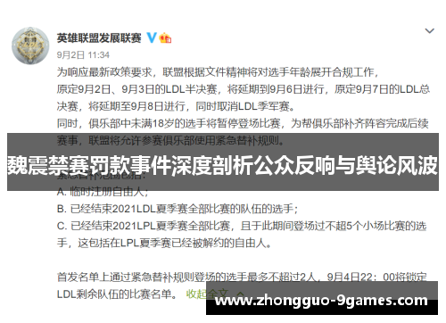 魏震禁赛罚款事件深度剖析公众反响与舆论风波